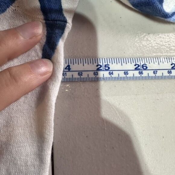 Talbots Tropical Blue & White Sweater V-Neck Size 2X Palm Print Plus Coastal - Picture 9 of 10